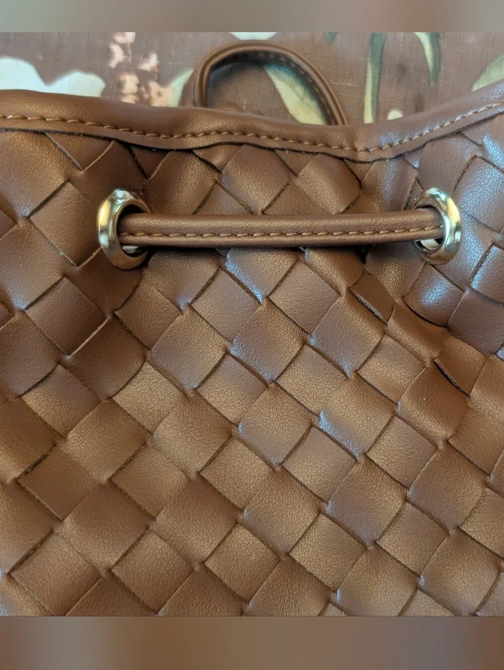 Urban Expressions Chocolate Brown Woven Vegan Leather Bag Purse